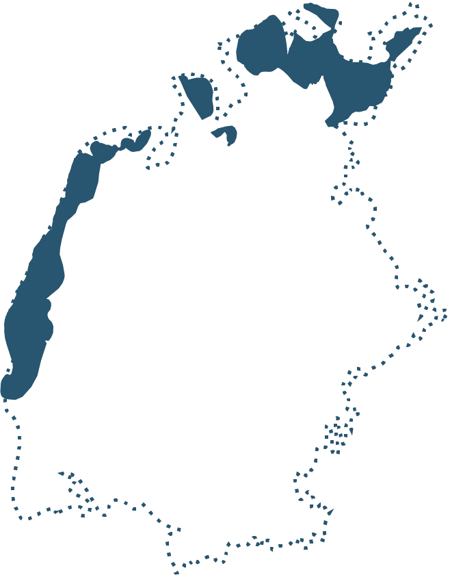 An image of the 2023 borders of the Aral Sea