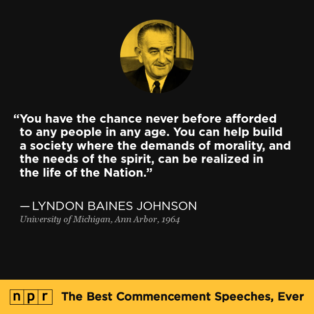 Lyndon Baines Johnson at University of Michigan, Ann Arbor 