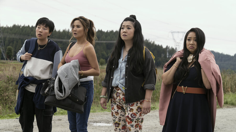 Sabrina Wu, Ashley Park, Sherry Cola and Stephanie Hsu in <em>Joy Ride</em>