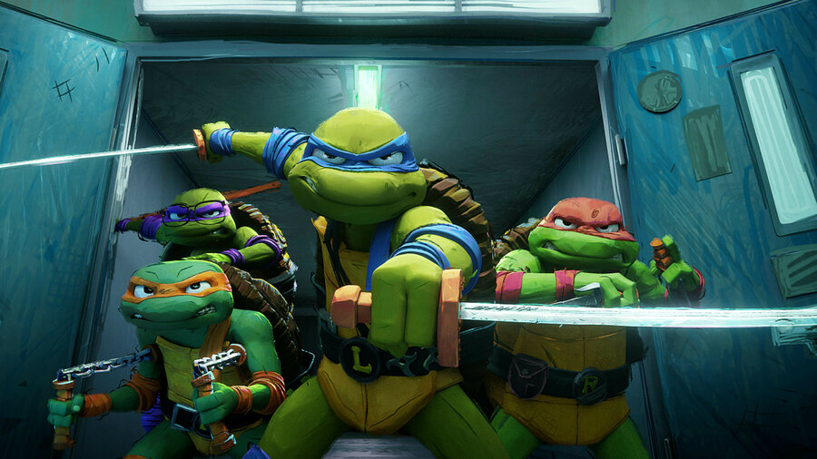 The turtles in <em>Teenage Mutant Ninja Turtles: Mutant Mayhem</em>