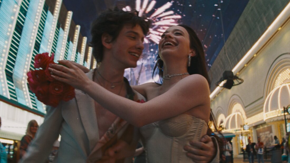 Mikey Madison and Mark Eydelshteyn in <em>Anora.</em>