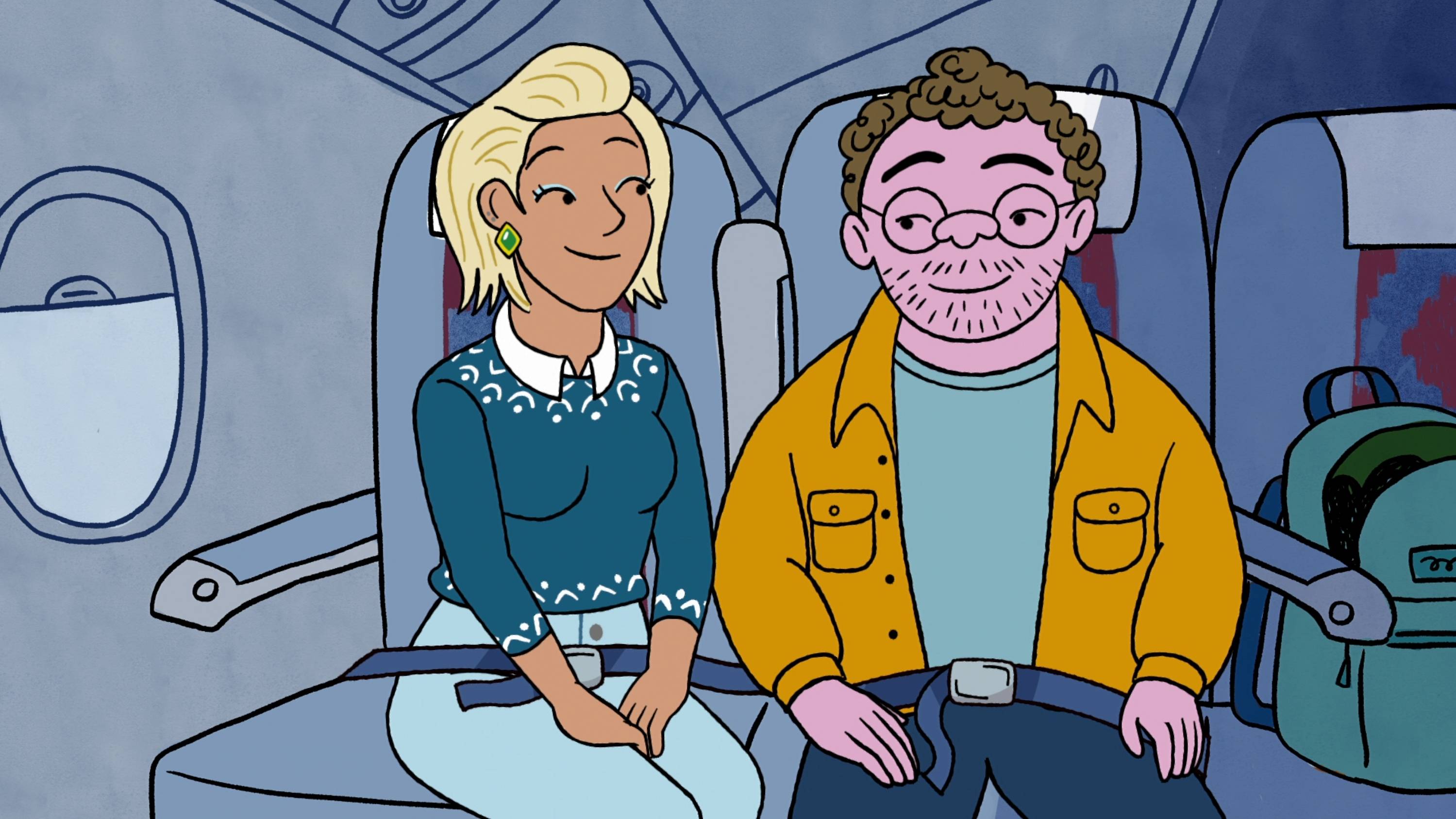 Angelique Cabral and Ben Feldman voice Jen and Avi in <em>Long Story Short.</em>