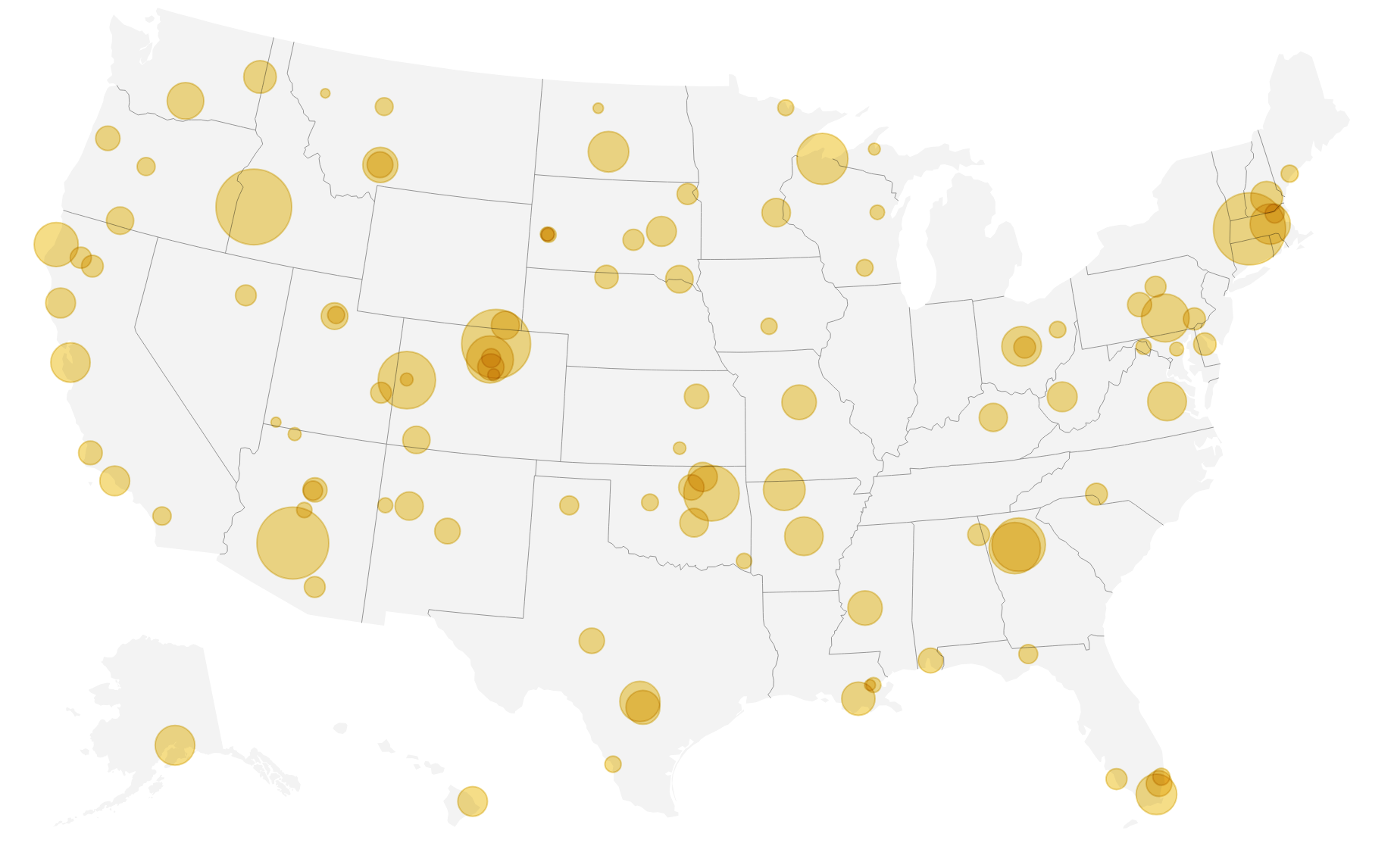 U.S. map showing Interior Department lease terminations