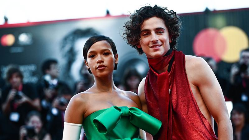 Taylor Russell and Timothee Chalamet at the Venice International Film Festival in Sept. 2022.