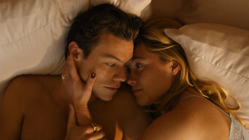 Florence Pugh and Harry Styles as Alice and Jack Chambers in <em>Don't Worry Darling</em>