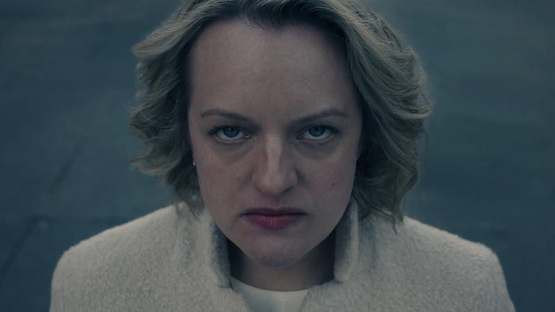 Elisabeth Moss as June in <em>The Handmaid's Tale</em>