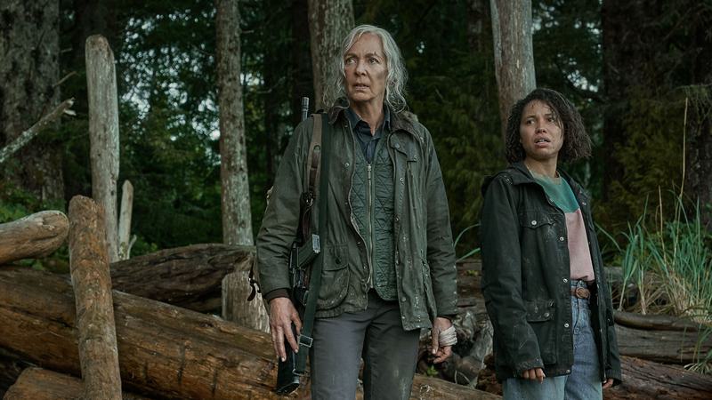 Allison Janney as Lou with Jurnee Smollett as Hannah in <em>Lou</em>