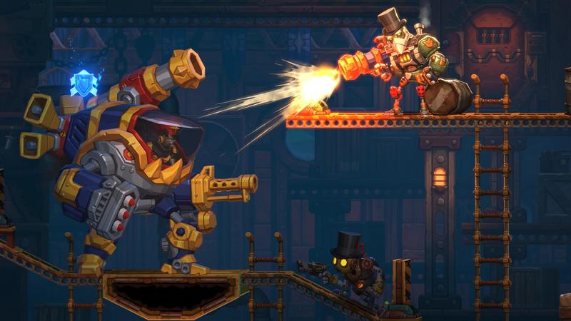 Bullets spray rickety ships in SteamWorld Heist 2.