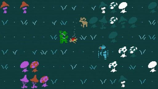 The retro pixel world of Caves of Qud.