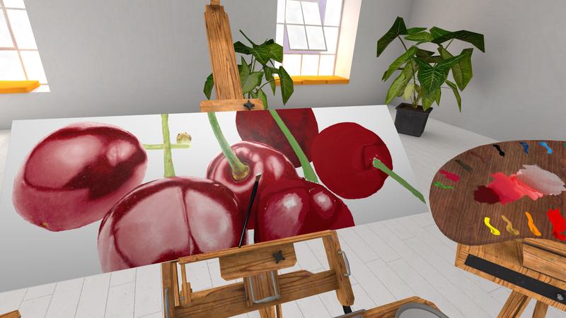 Painting cherries in Vermillion's virtual reality.