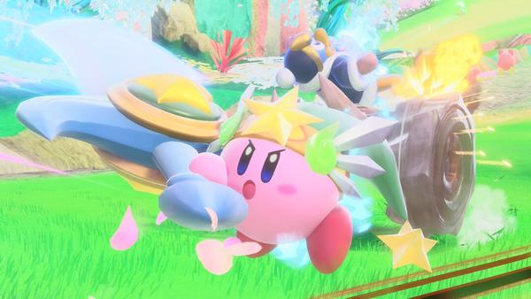 Race through a variety of modes and courses in Kirby Air Riders.