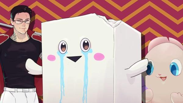 Protagonist Michi and two mascot companions.