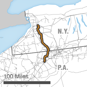 Map showing the Northern Access 2016 route