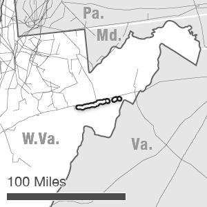 Map showing the WB XPress route