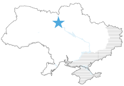 Map showing the location of Kyiv within Ukraine