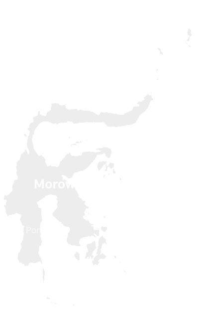 Map of where Morowali is located on Sulawesi.