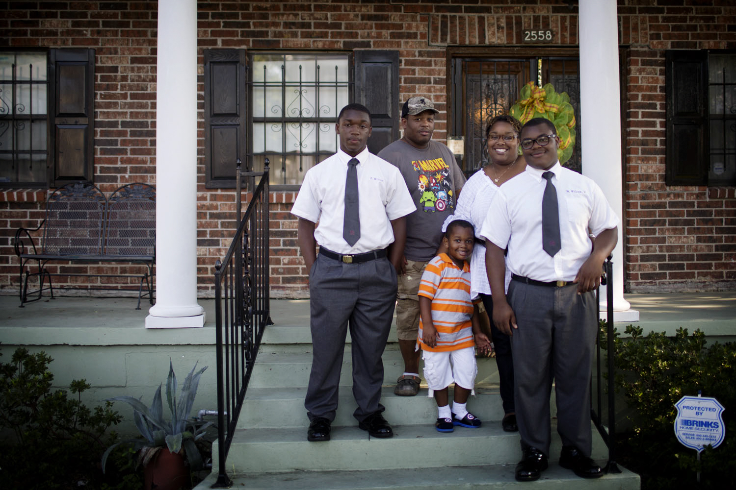 The Wilcox family at home in New Orleans. Clockwise from left: Zion 15; father Whitman IV; mother Rochelle; Whitman V, 17; Ethan, 5.